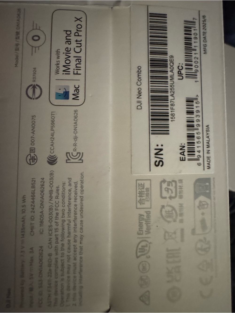 DJI Mini Drone Packaging - White and Red Accents comes with land options as well - Picture 4 of 5